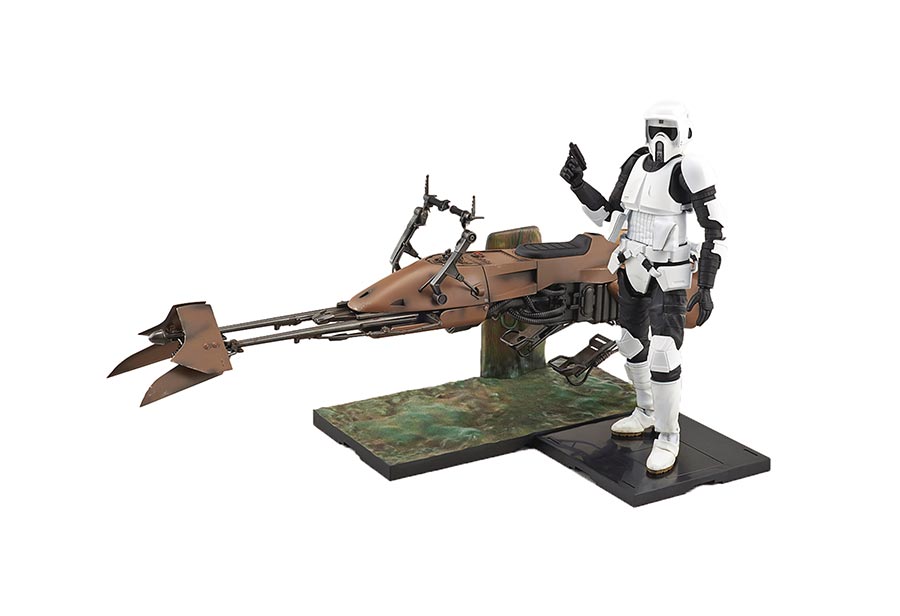 Star Wars Scout Trooper & Speeder Bike Character Line 1/12 Scale Model Kit