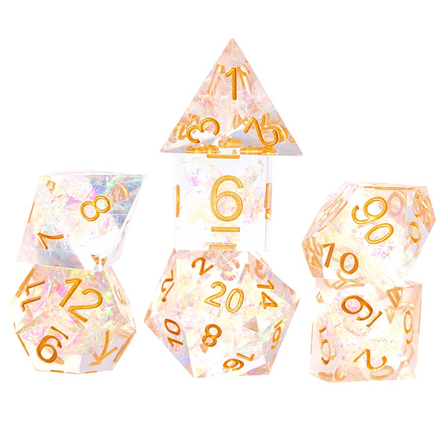 Sharp Fairy RPG Dice 7-Piece Set - Crystal