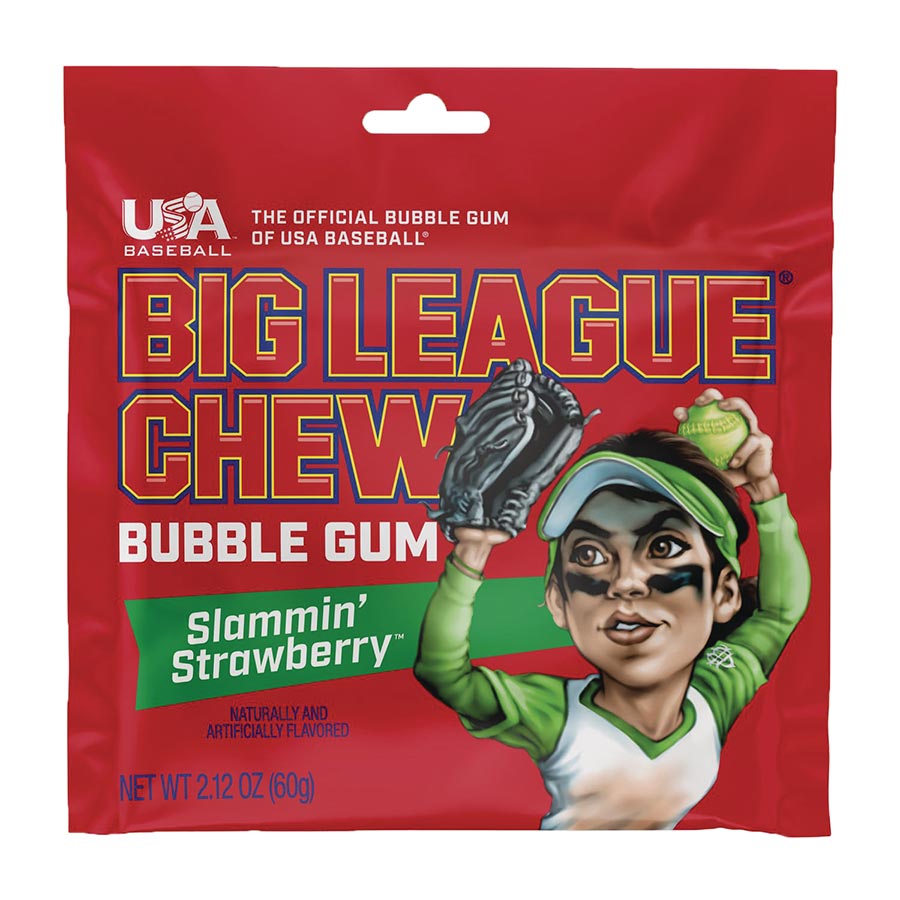 Big League Chew Slammin Strawberry 12-Count Display