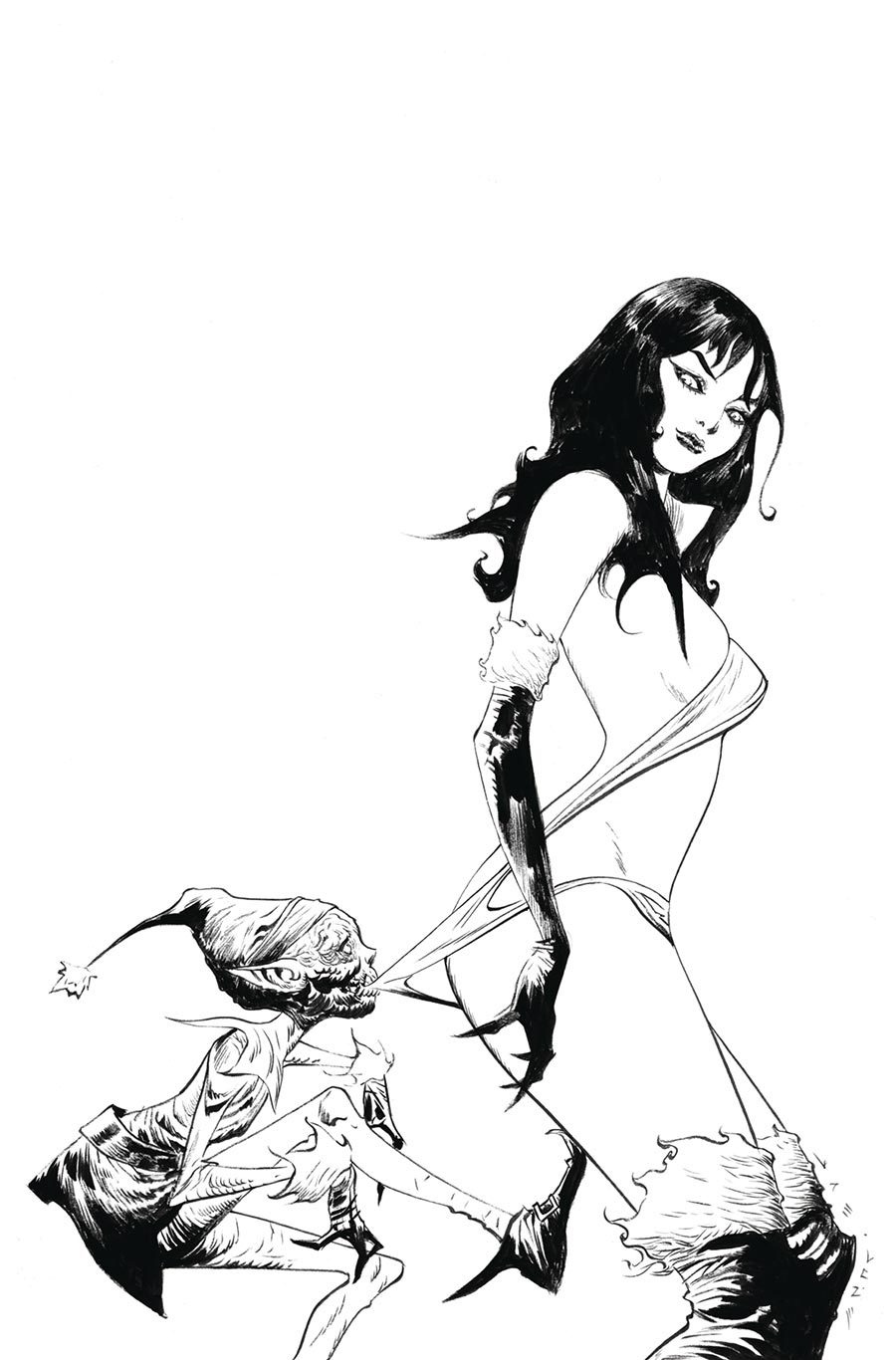 Vampirella Helliday 2024 Special #1 (One Shot) Cover H Incentive Jae Lee Line Art Virgin Cover