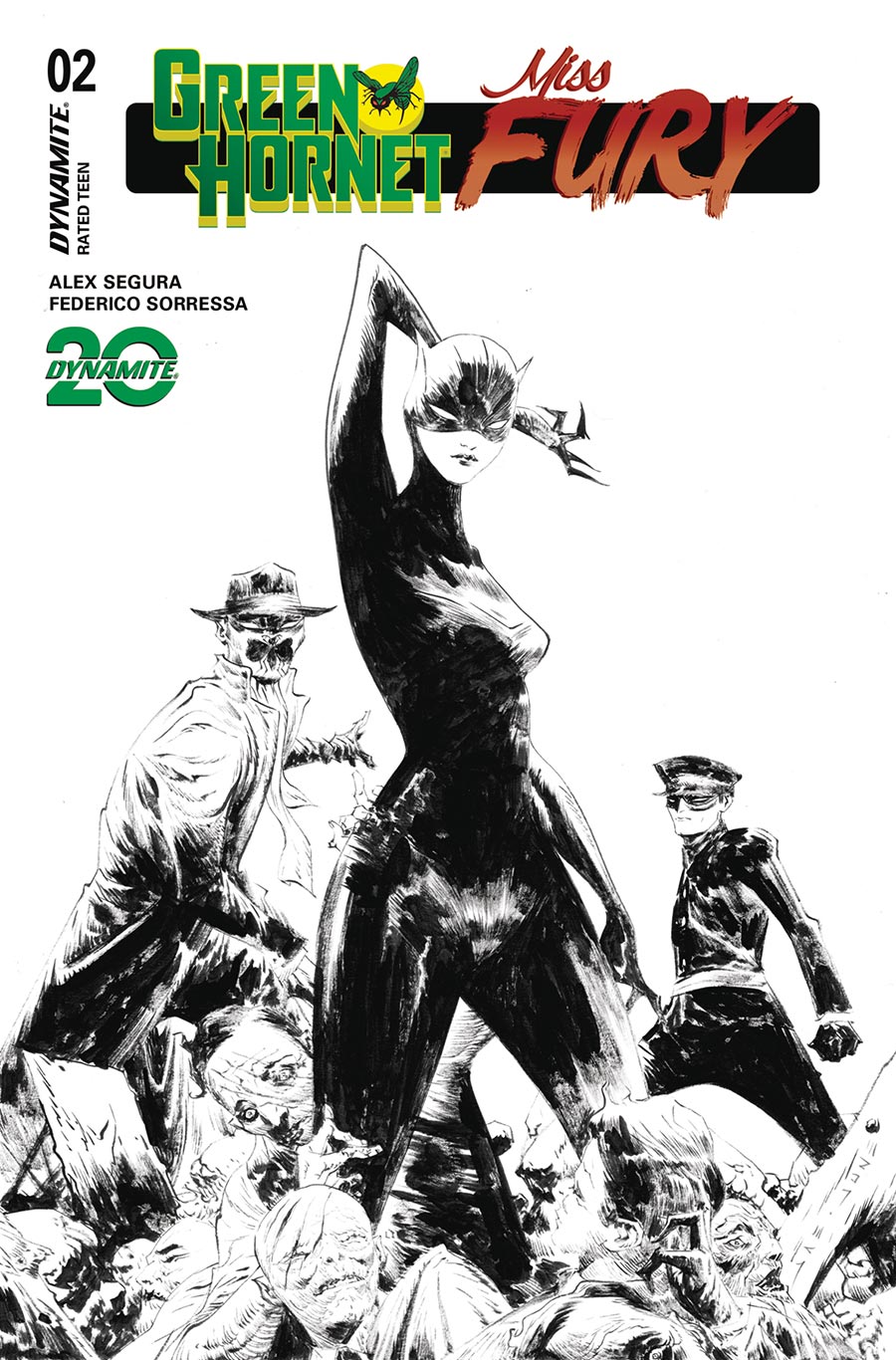 Green Hornet Miss Fury #2 Cover F Incentive Jae Lee Line Art Cover