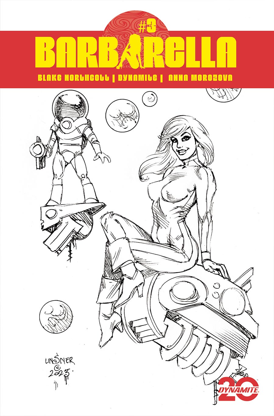 Barbarella Vol 3 #3 Cover H Incentive Joseph Michael Linsner Line Art Cover