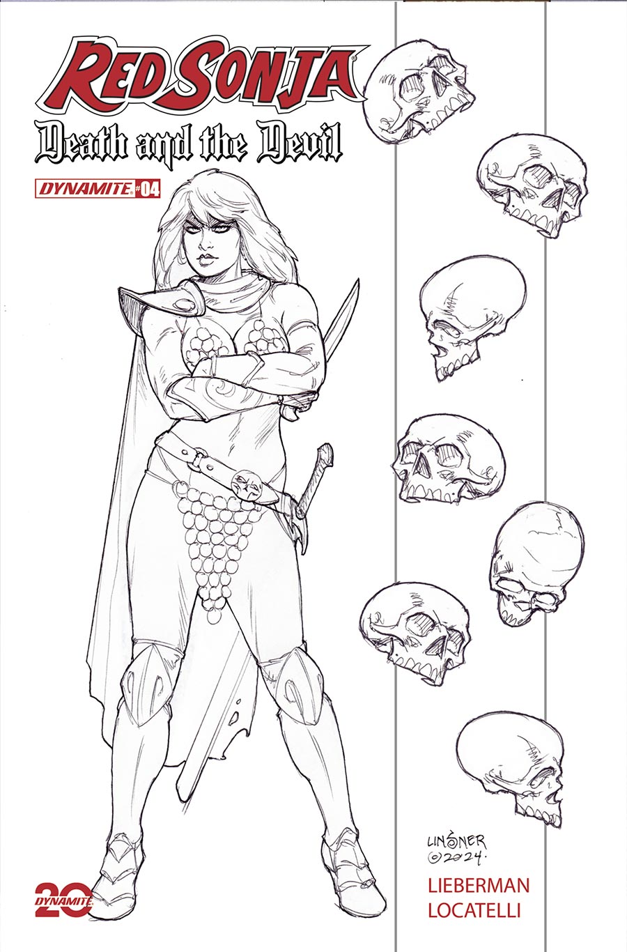 Red Sonja Death And The Devil #4 Cover H Incentive Joseph Michael Linsner Line Art Cover