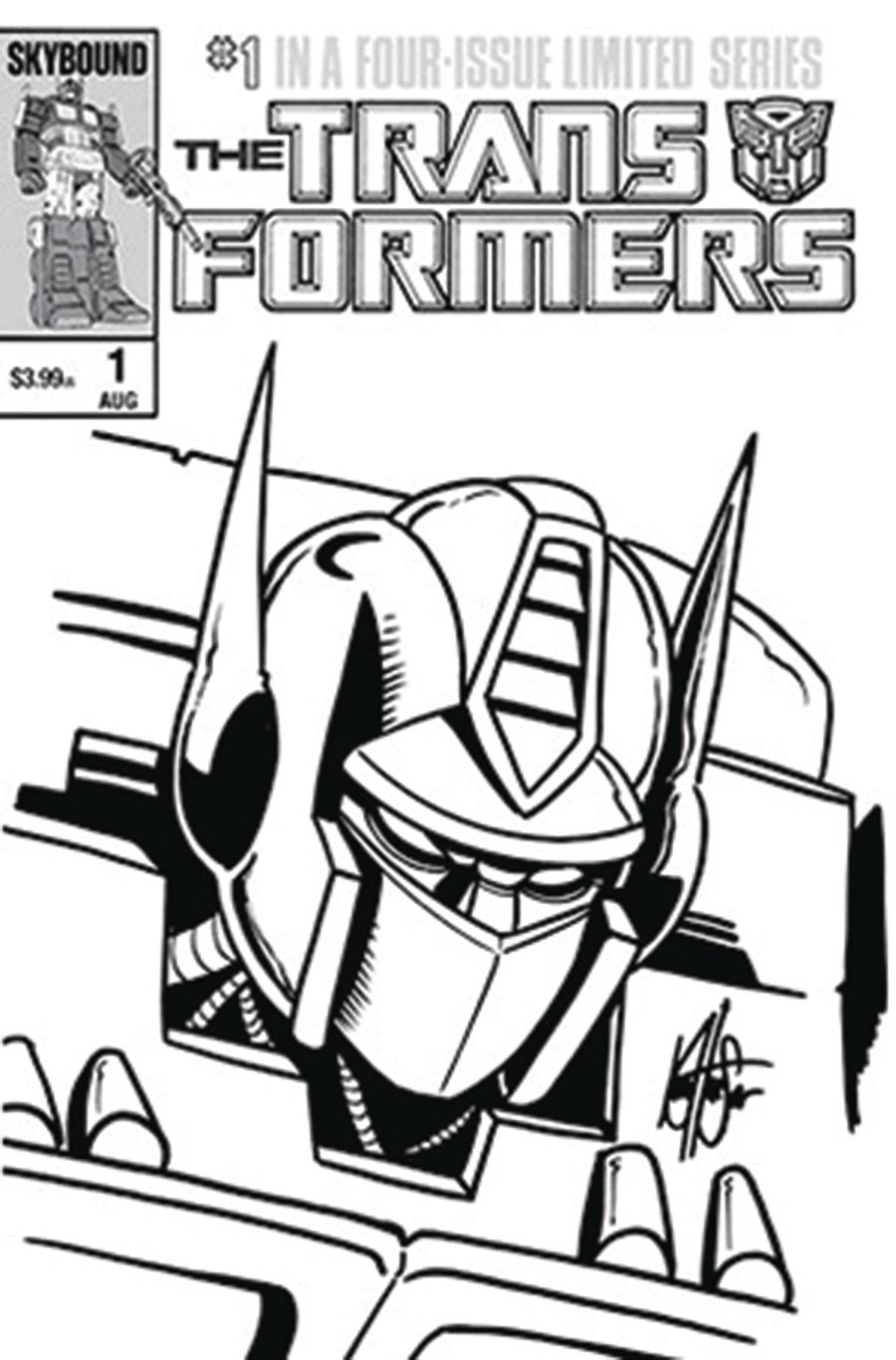 Transformers #1 40th Anniversary Edition (One Shot) Cover E DF Blank Variant Signed & Remarked By Ken Haeser