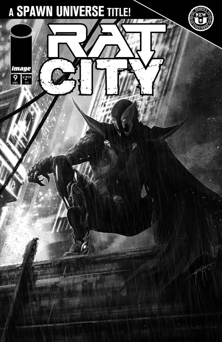 Rat City #9 Cover C Variant Seth Adams Black & White Cover