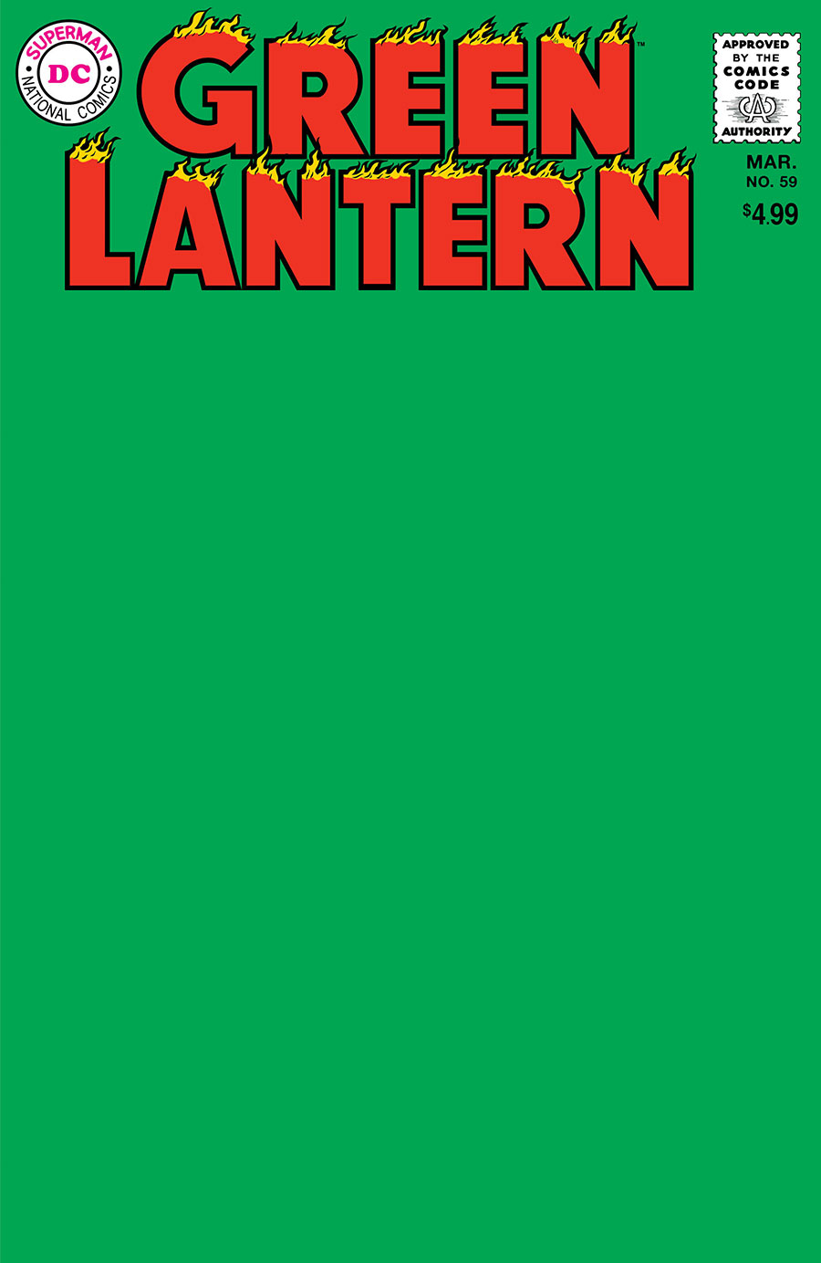 Green Lantern Vol 2 #59 Facsimile Edition Cover C Variant Blank Cover