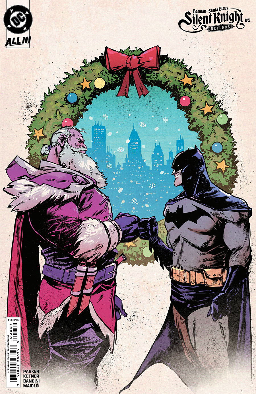 Batman Santa Claus Silent Knight Returns #2 Cover C Incentive Sanford Greene Card Stock Variant Cover