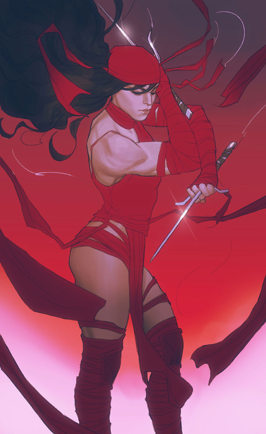 Daredevil Unleash Hell Red Band #1 Cover H Incentive Joshua Sway Swaby Elektra Virgin Cover With Polybag