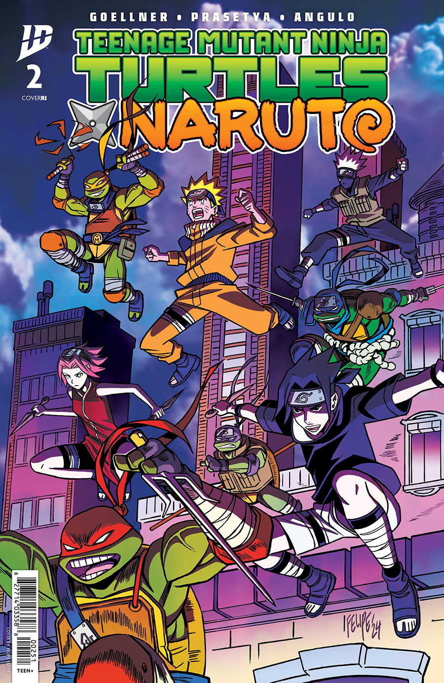 Teenage Mutant Ninja Turtles x Naruto #2 Cover E Incentive Felipe Smith Variant Cover