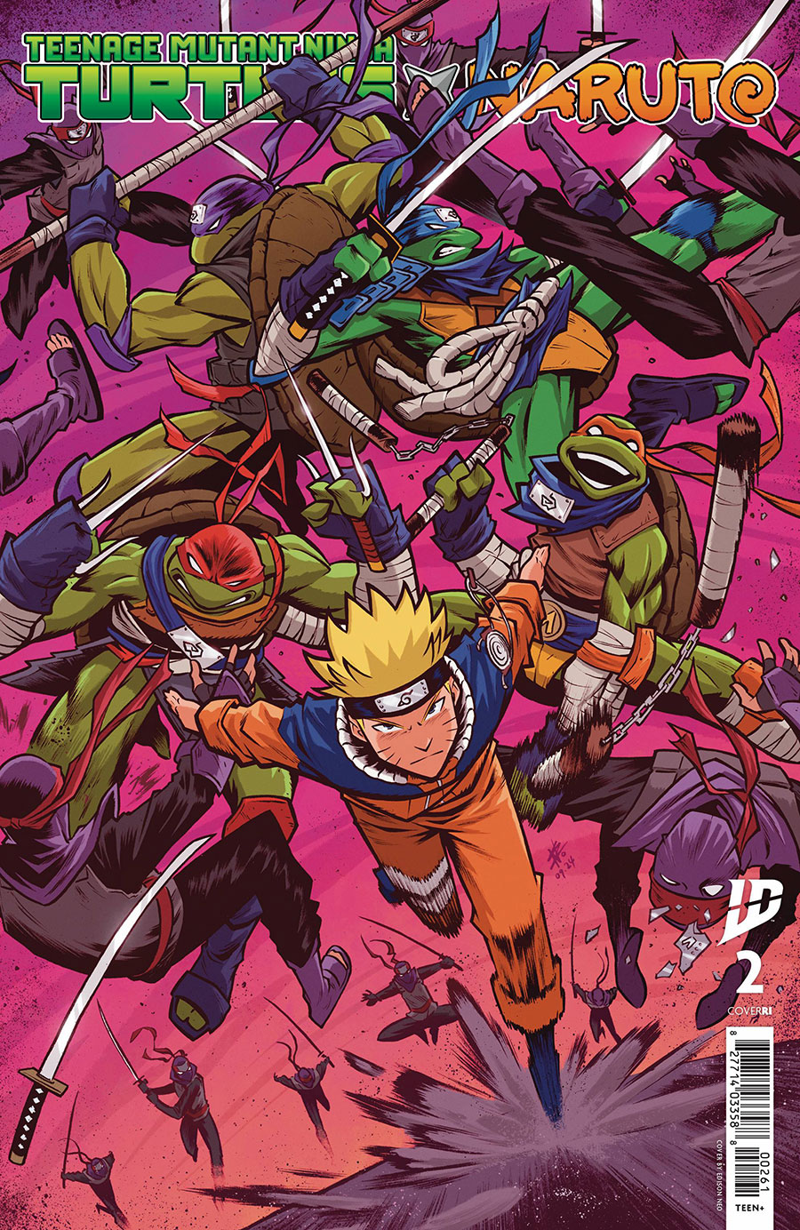 Teenage Mutant Ninja Turtles x Naruto #2 Cover F Incentive Edison Neo Variant Cover