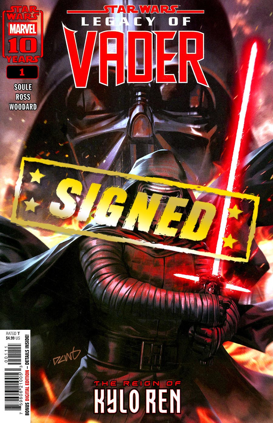 Star Wars Legacy Of Vader #1 Cover H Regular Derrick Chew Cover Signed By Charles Soule