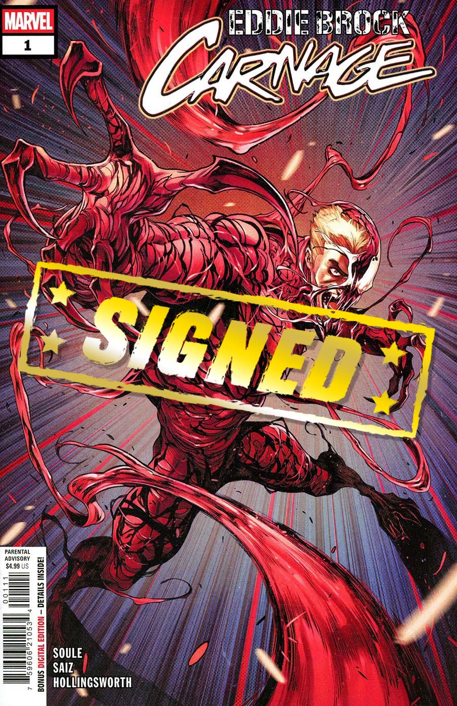 Eddie Brock Carnage #1 Cover L Regular Iban Coello Cover Signed By Charles Soule