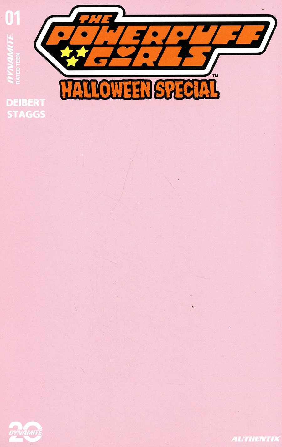 Powerpuff Girls Halloween Special #1 (One Shot) Cover N Variant Pink Blank Authentix Cover