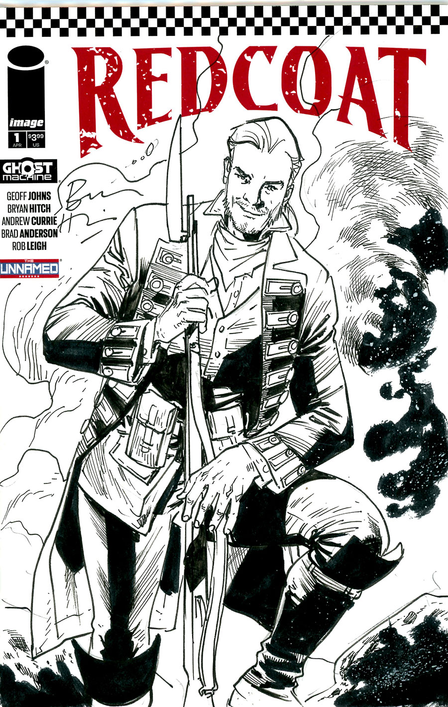 Redcoat #1 Cover F-B Incentive Bryan Hitch Hand-Drawn Sketch Variant Cover