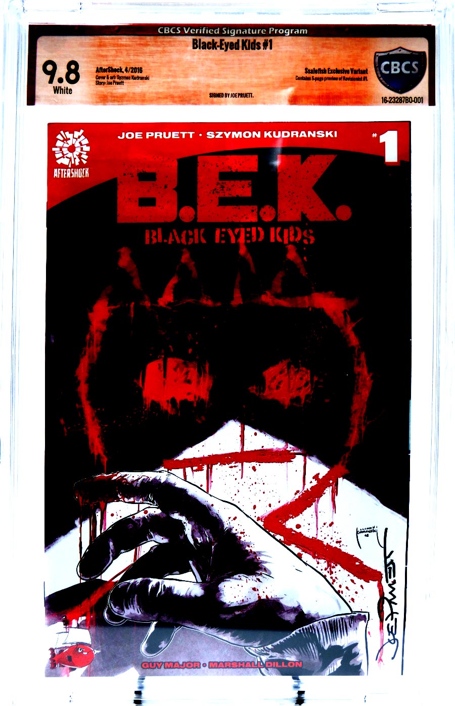 Black Eyed Kids #1 Cover C CBCS Verified Signature 9.8 Signed by Joe Pruett Variant Syzmon Kudranski Cover