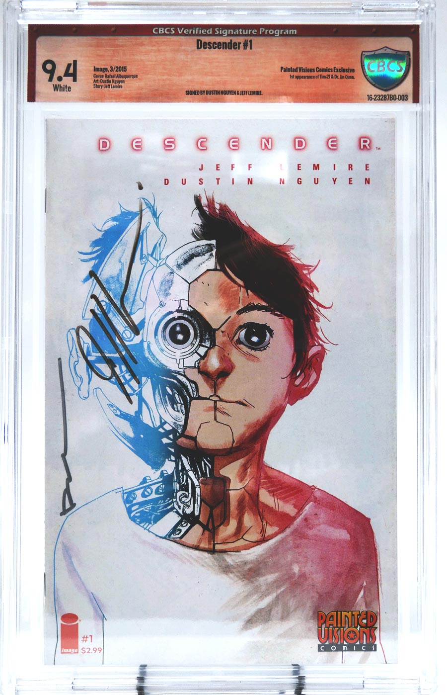 Descender #1 Cover E CBCS Verified Signature 9.4 Signed by Dustin Nguyen and Jeff Lemire Variant Raphael Albuquerque Cover