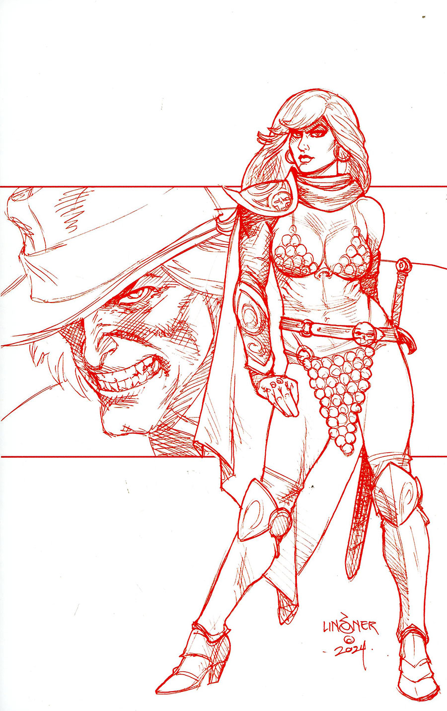 Red Sonja Death And The Devil #3 Cover M Incentive Joseph Michael Linsner Red Line Art Virgin Cover