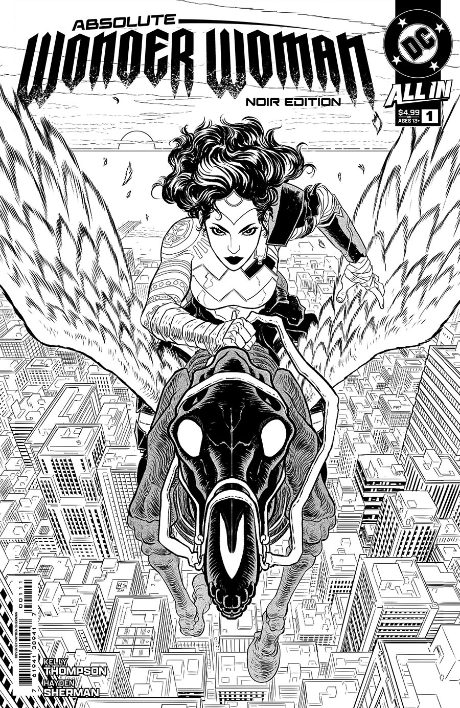 Absolute Wonder Woman Noir Edition #1 (One Shot) Cover A Regular Hayden Sherman Cover (DC All In)