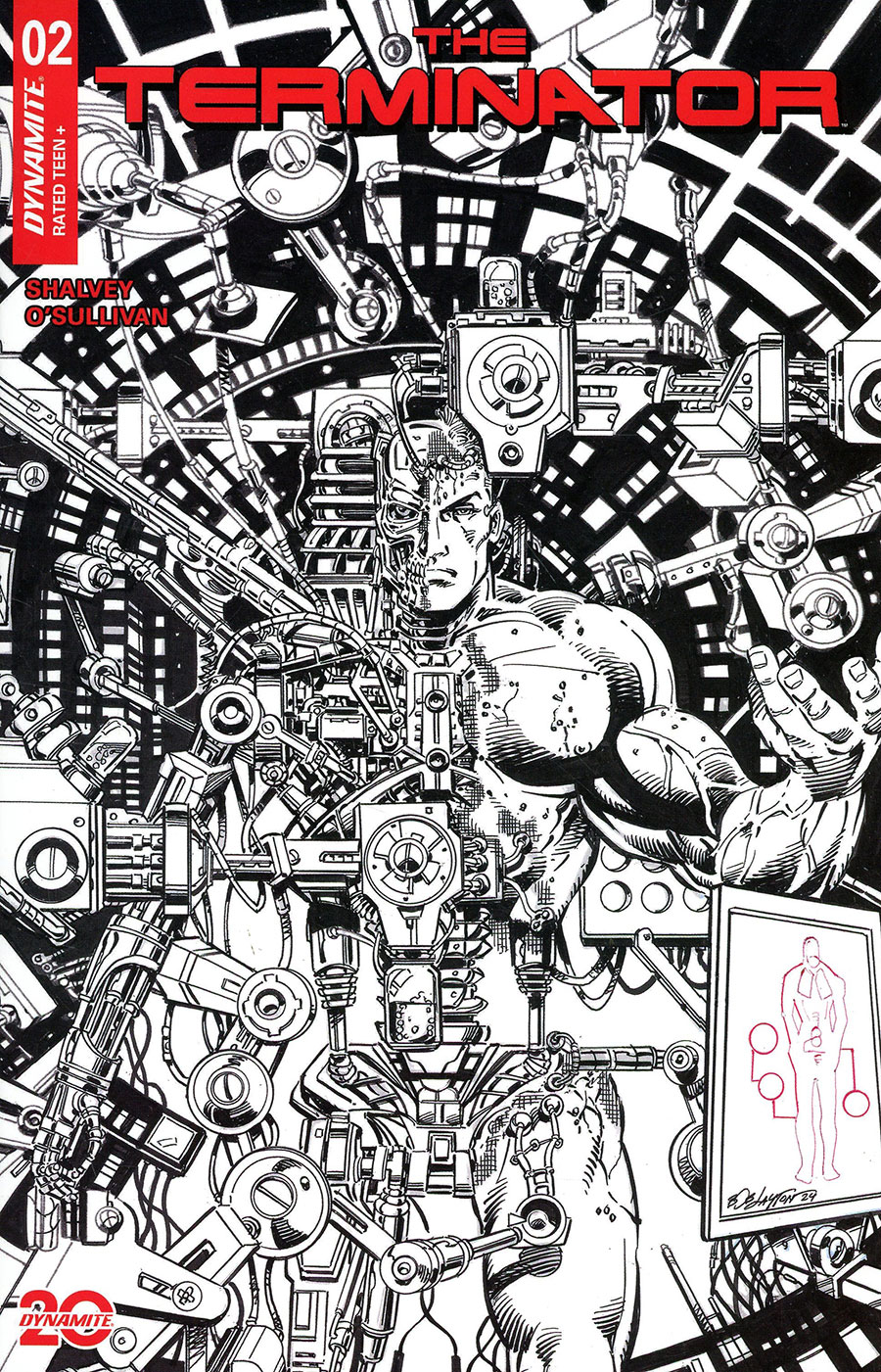 Terminator Vol 4 #2 Cover R Incentive Bob Layton Black & White Cover