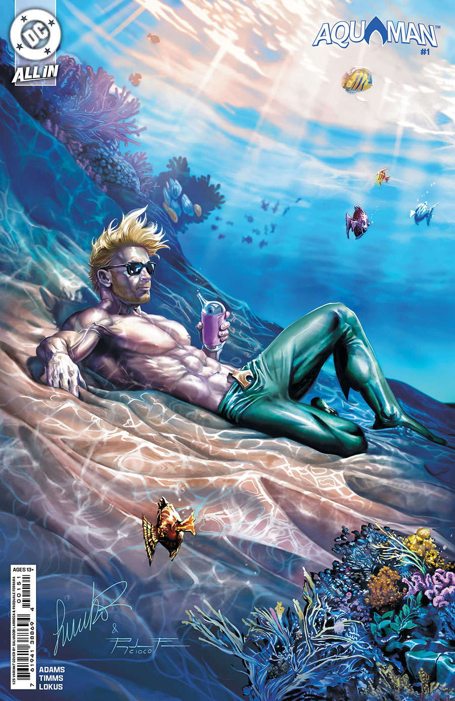 Aquaman Vol 7 #1 Cover G Incentive Salvador Larroca Card Stock Variant Cover (DC All In)