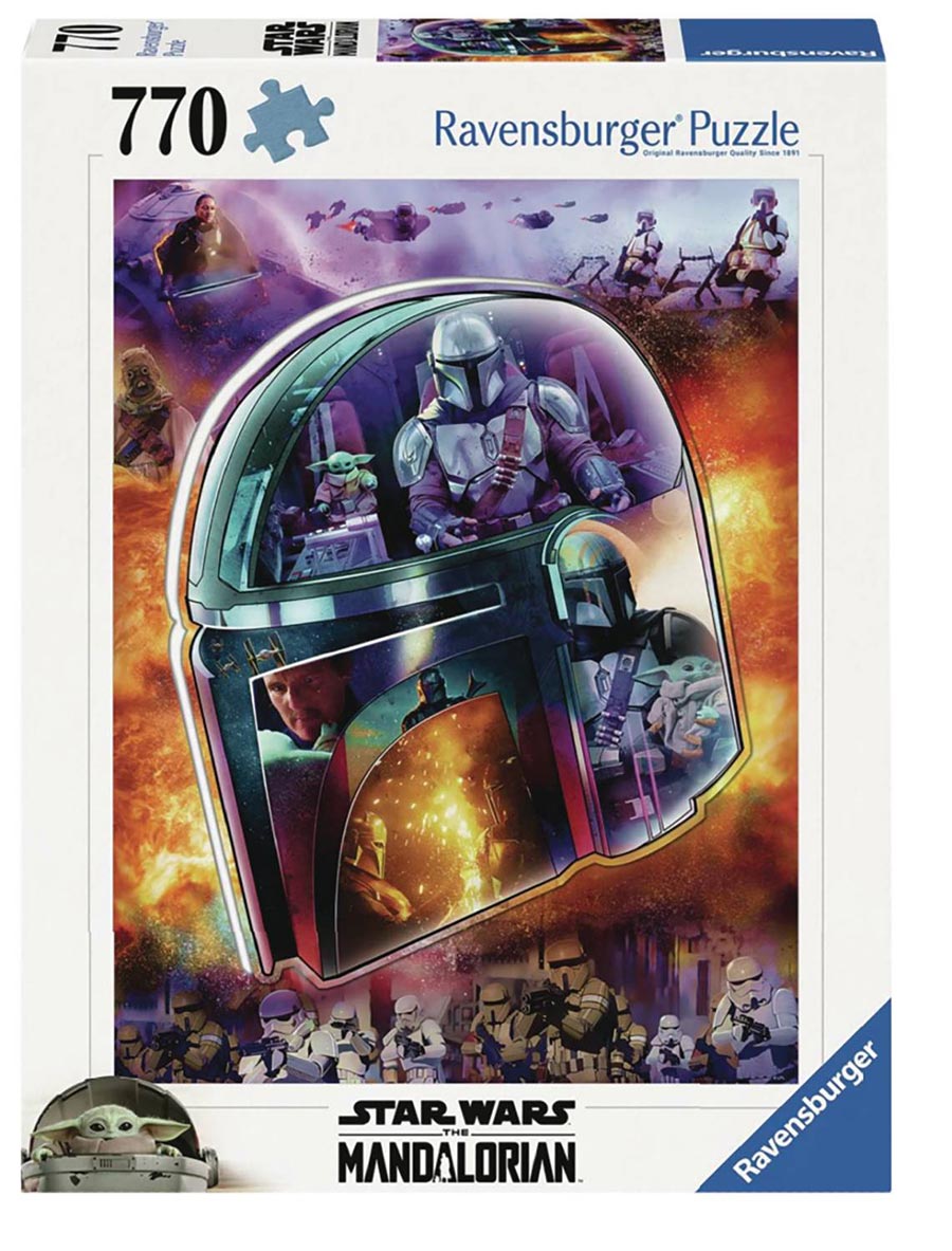 Star Wars The Mandalorian Helmet Shaped 770-Piece Large Format Jigsaw Puzzle