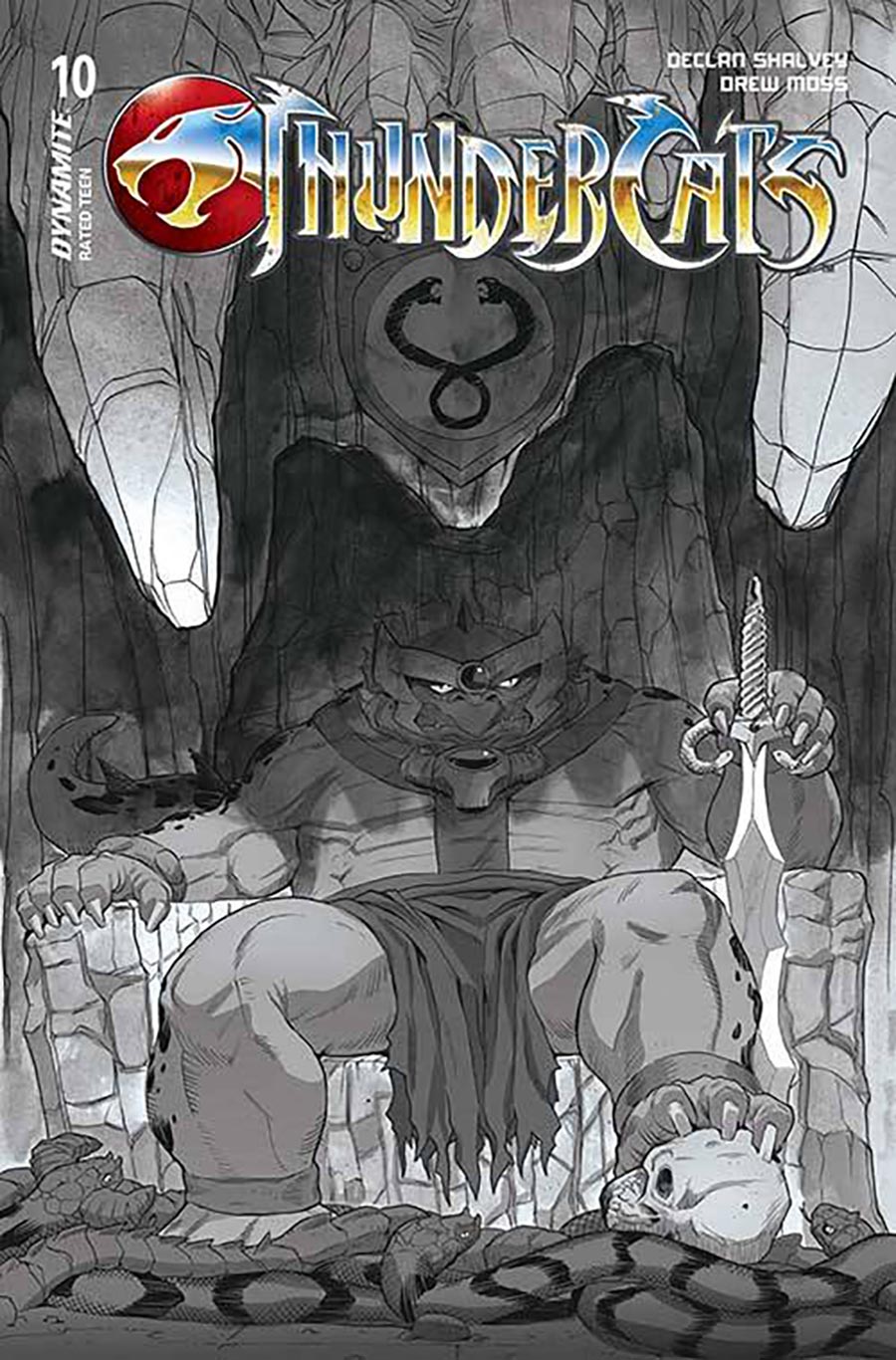 Thundercats Vol 3 #10 Cover T Incentive Drew Moss Slithe Black & White Cover