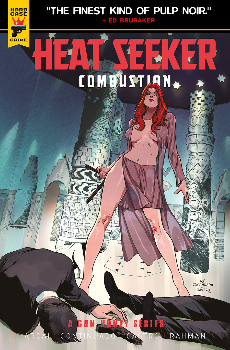 Hard Case Crime Heat Seeker Combustion A Gun Honey Series #3 Cover C Variant Ace Continuado Cover