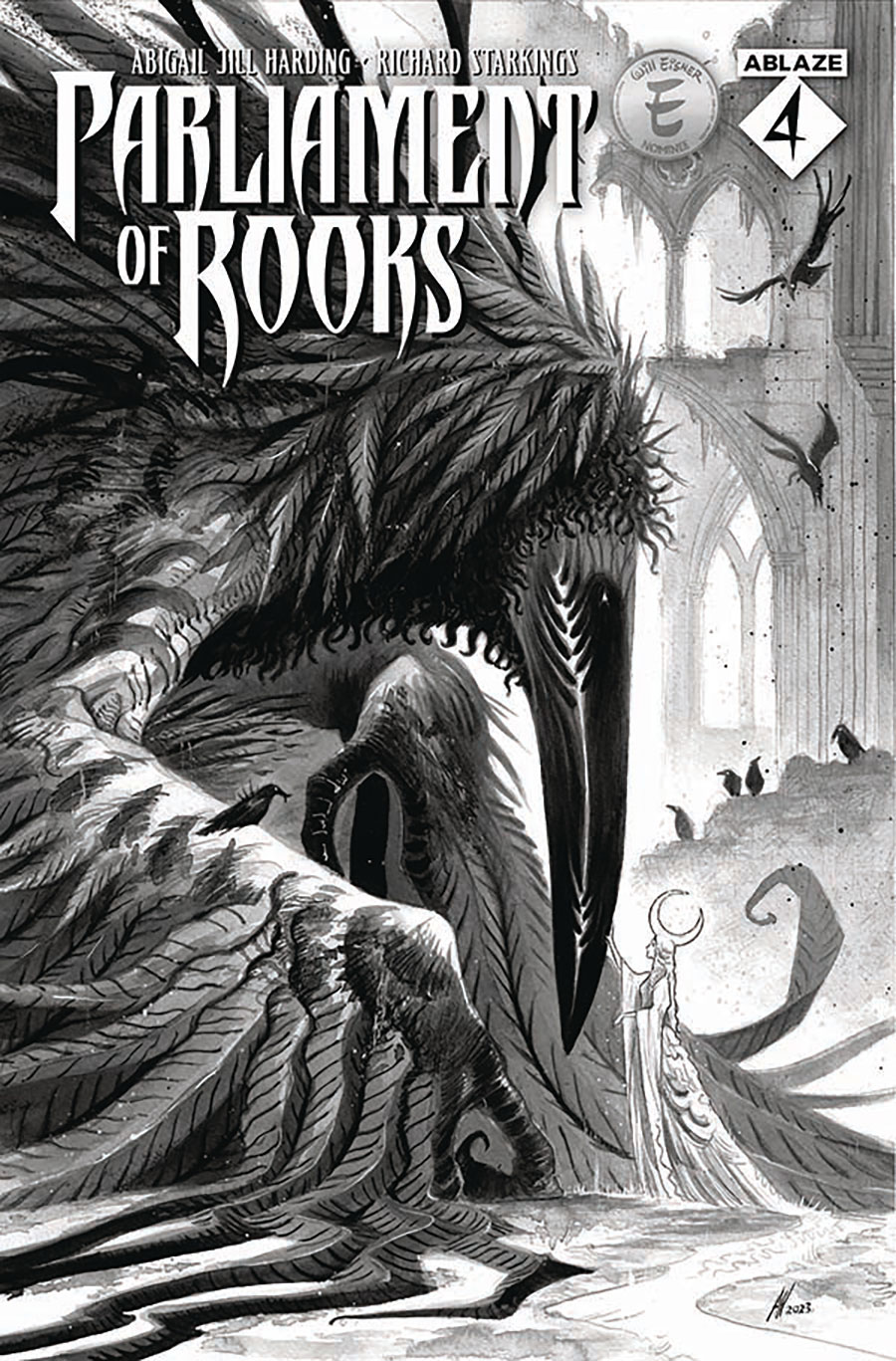 Parliament Of Rooks #4 Cover B Variant Abigail Jill Harding Black & White Cover