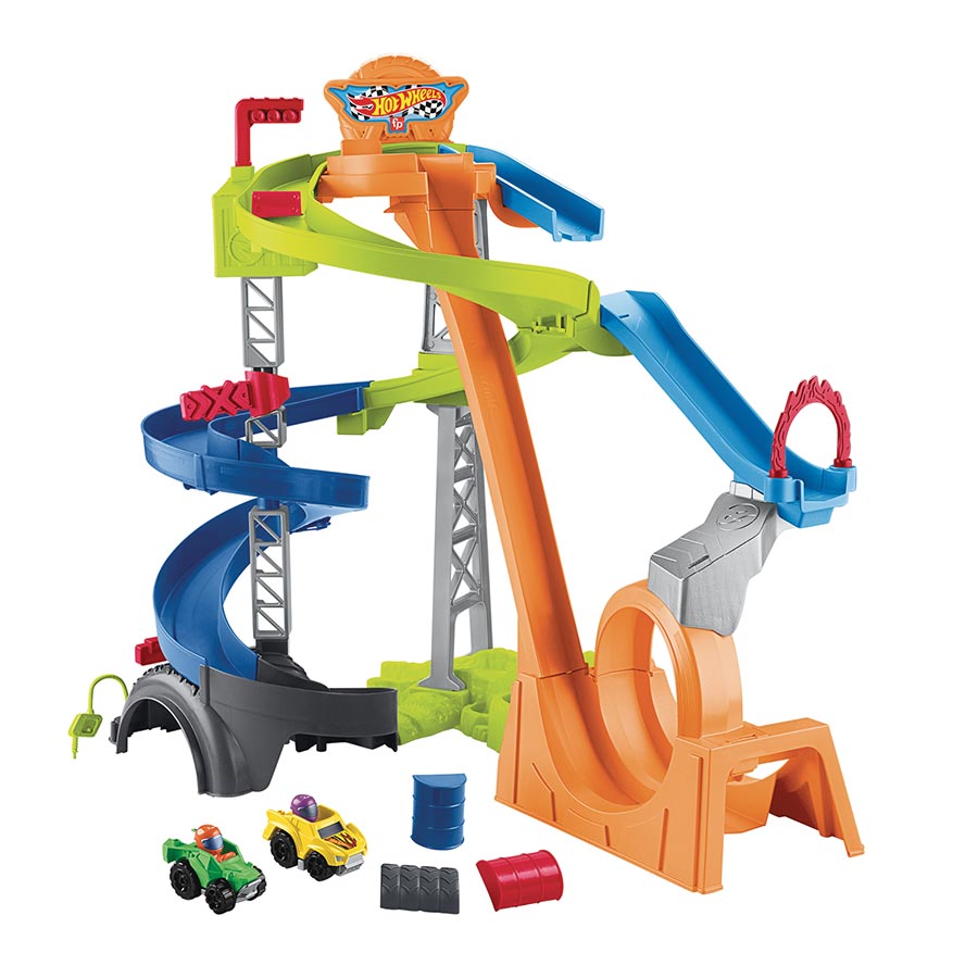 HOT WHEELS LITTLE PEOPLE SPIRAL STUNT SPEEDWAY PLAYSET