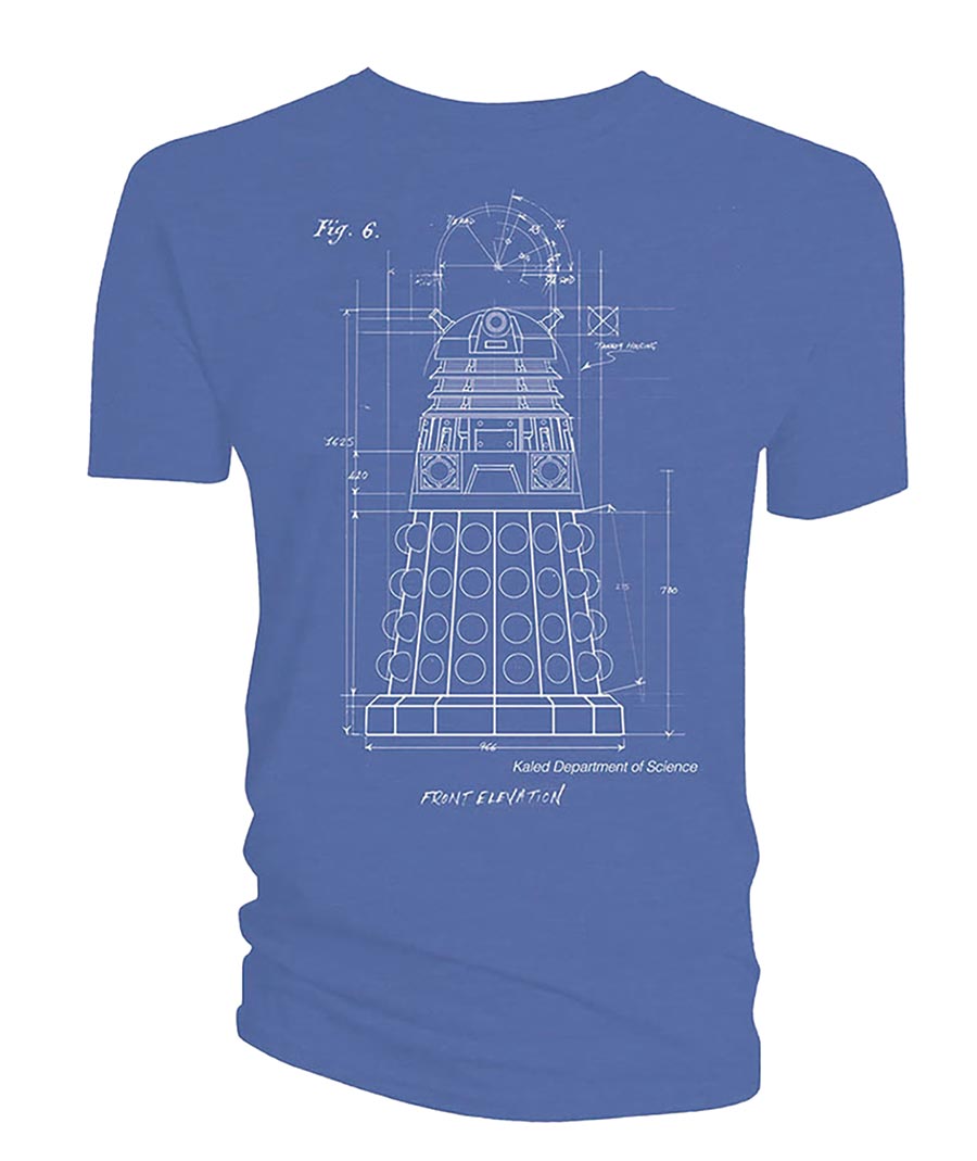 DOCTOR WHO DALEK BLUEPRINT LIGHT BLUE T/S L (C: 1-1-2)