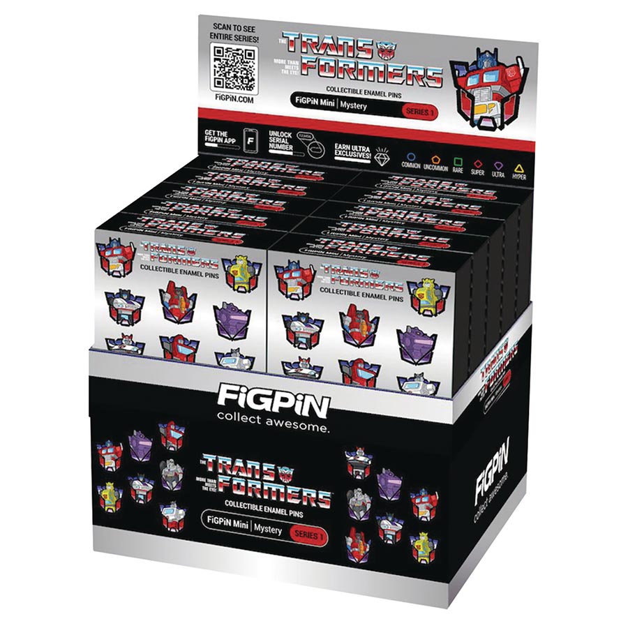 FigPin Transformers 40th Anniversary Mystery Mini Pin Blind Mystery Box Display