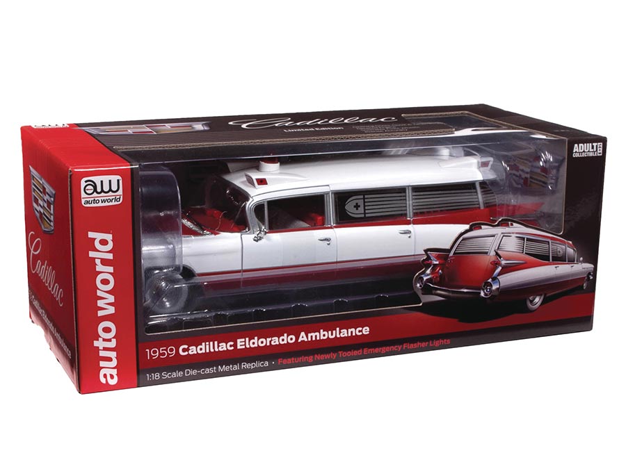 Auto World 1959 Cadillac Eldorado Ambulance 1/18 Scale Die-Cast Vehicle