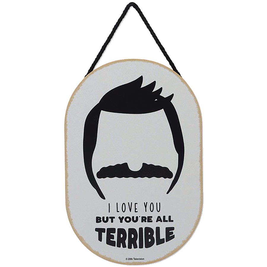 Bobs Burgers Youre All Terrible 6x8 Hanging Wood Sign