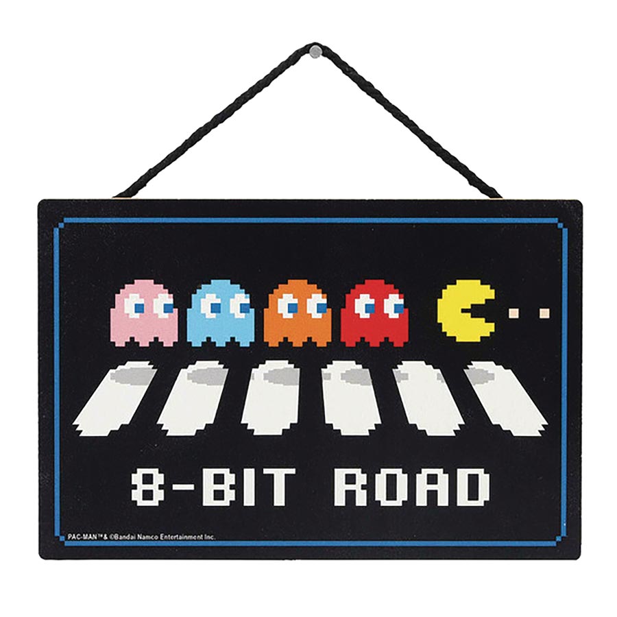 PAC MAN 8-BIT ROAD 8X6 HANGING WOOD SIGN (C: 1-1-2)