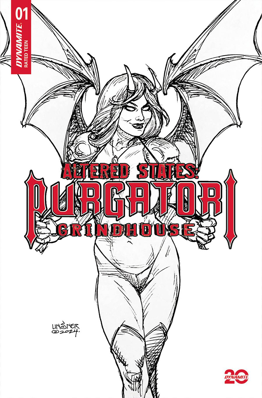 Altered States Purgatori Grindhouse #1 (One Shot) Cover I Incentive Joseph Michael Linsner Line Art Cover