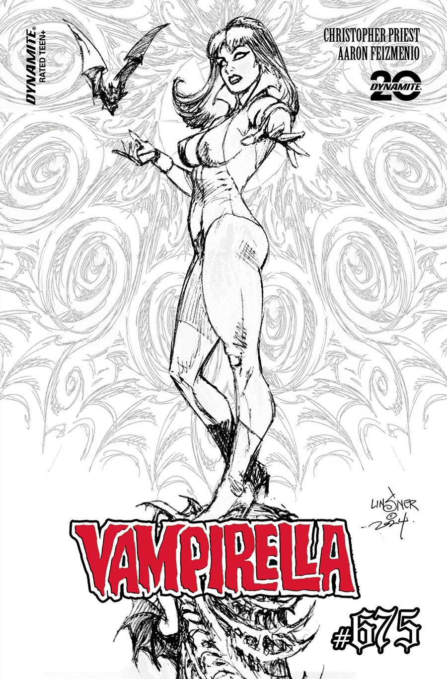 Vampirella Vol 8 #675 Cover J Incentive Joseph Michael Linsner Line Art Cover