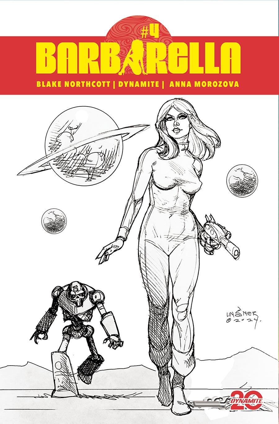 Barbarella Vol 3 #4 Cover H Incentive Joseph Michael Linsner Line Art Cover