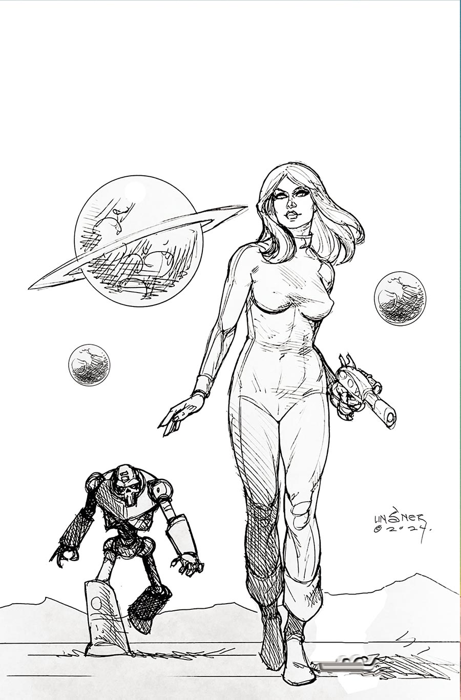 Barbarella Vol 3 #4 Cover K Incentive Joseph Michael Linsner Line Art Virgin Cover