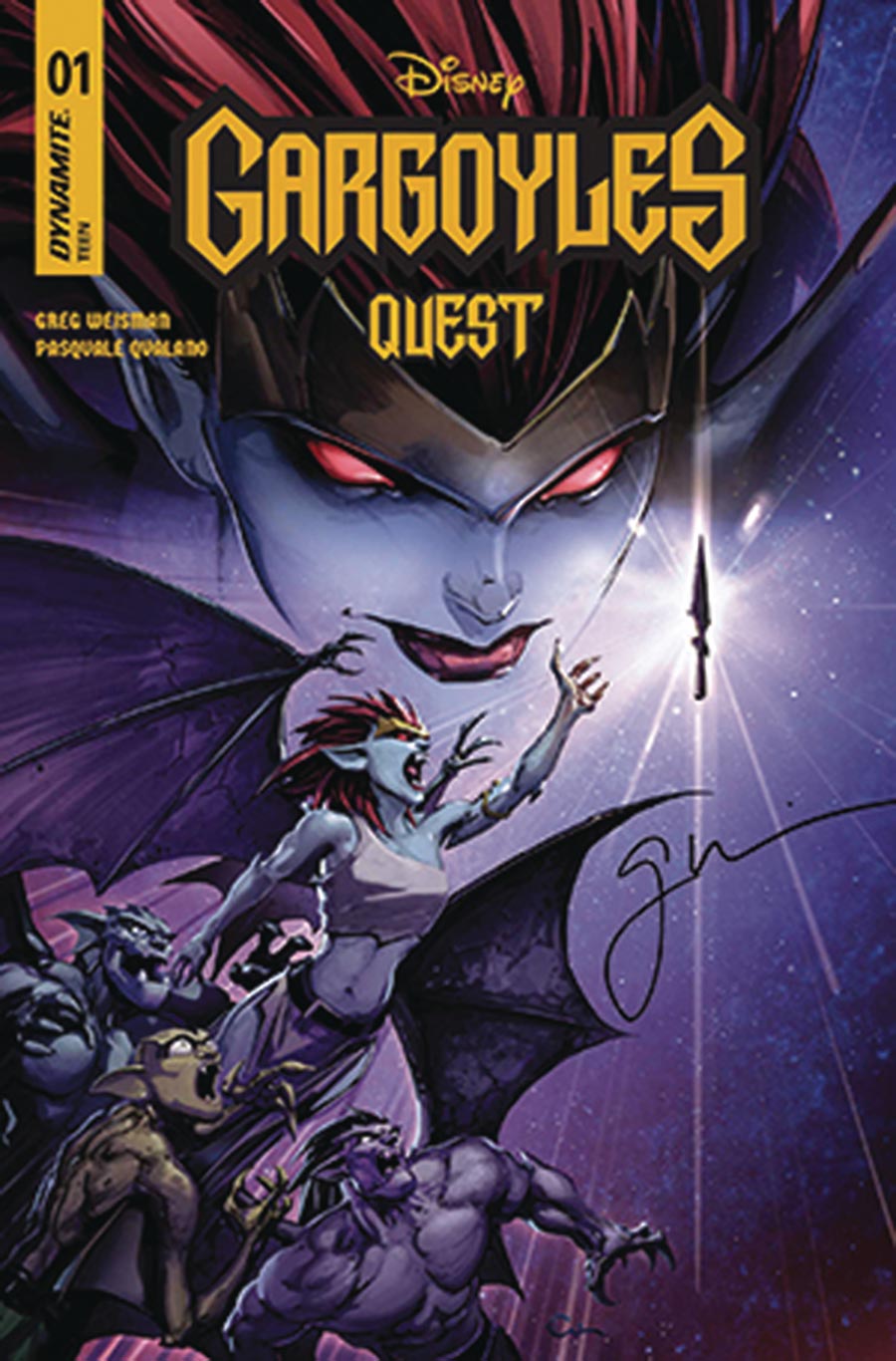 Gargoyles Quest #1 Cover Q Dynamite Com Exclusive Clayton Crain Variant Cover Signed By Greg Weisman