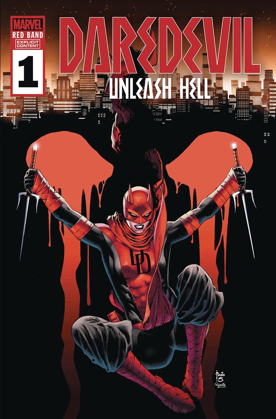 Daredevil Unleash Hell Red Band #1 Cover H DF Signed By Erica Schultz