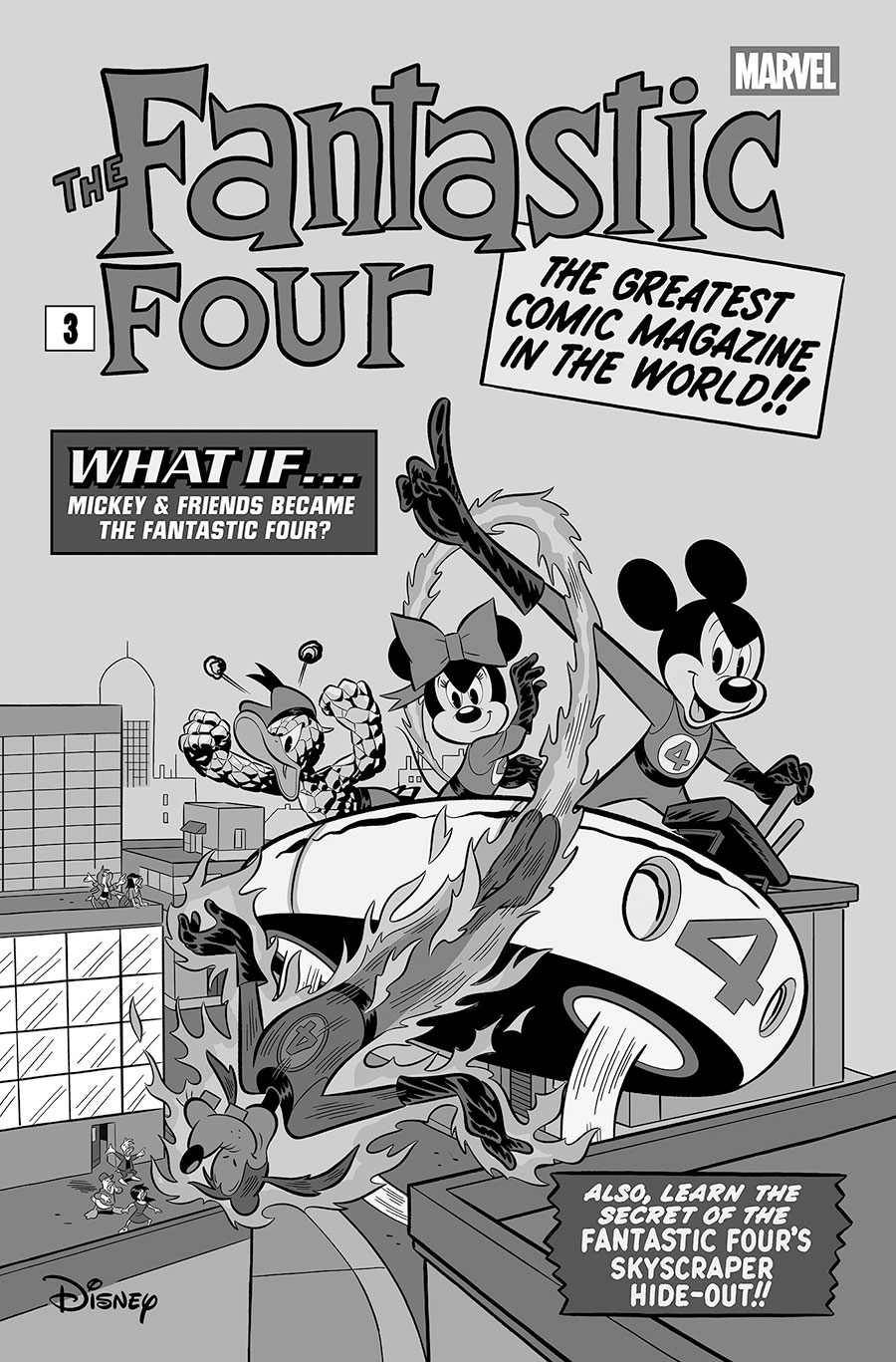 Fantastic Four Vol 7 #28 Cover F Incentive Francesco Dippolito Disney Fantastic Four Homage Black & White Cover