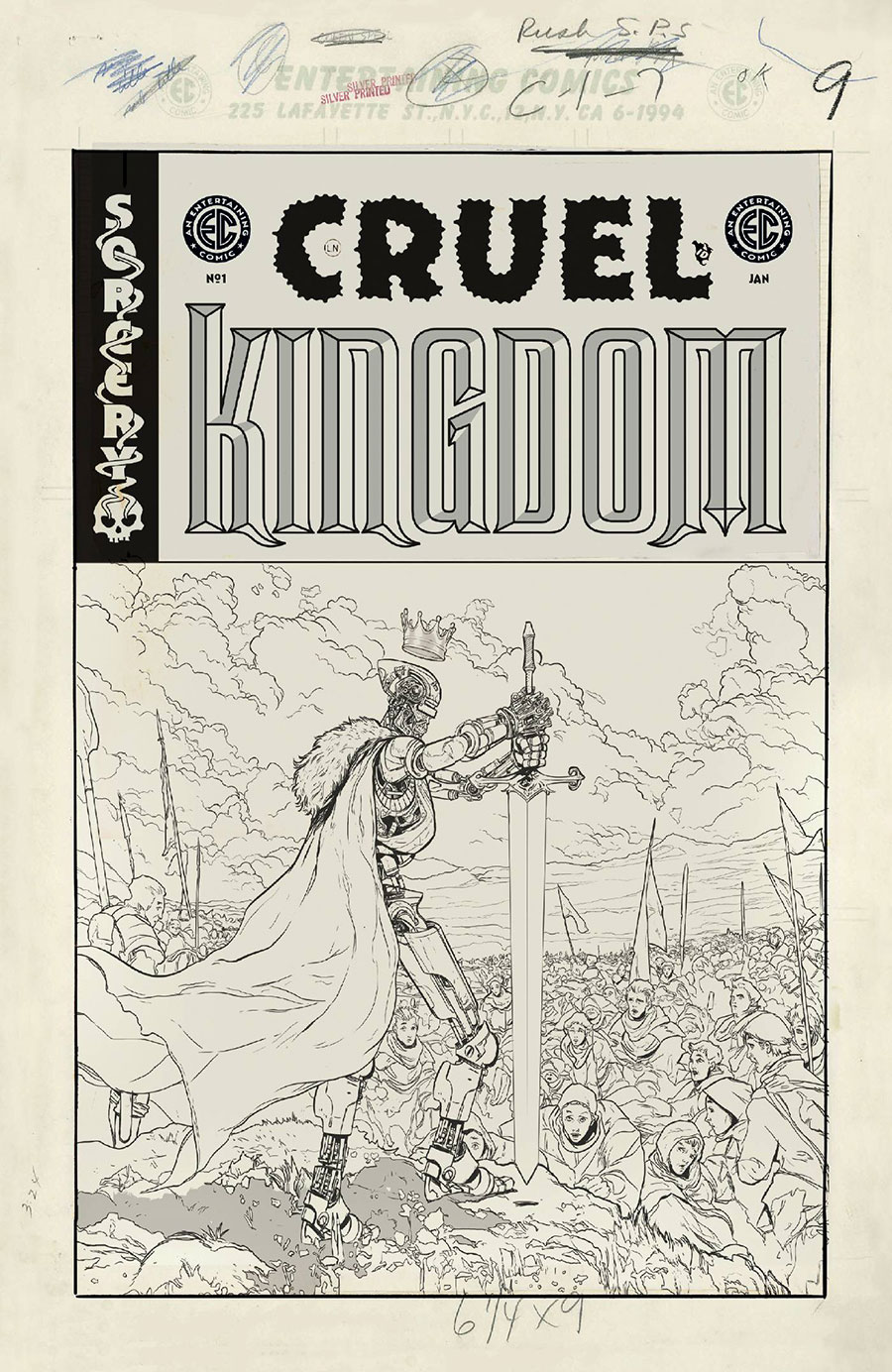 Cruel Kingdom #1 Cover G Incentive Adam Pollina Black & White Artist Edition Variant Cover (EC Comics)