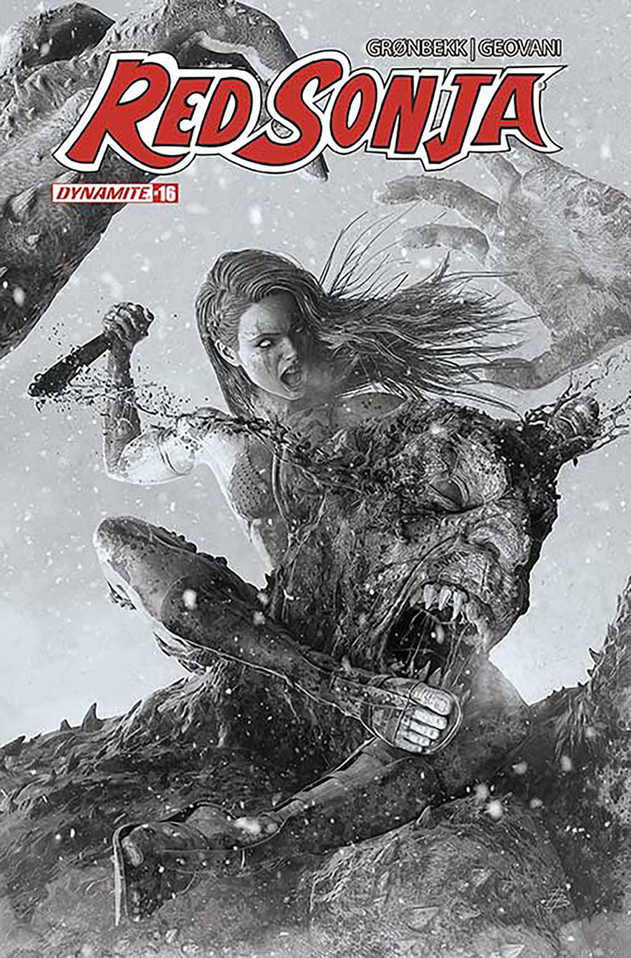 Red Sonja Vol 10 #16 Cover N Incentive Bjorn Barends Black & White Cover