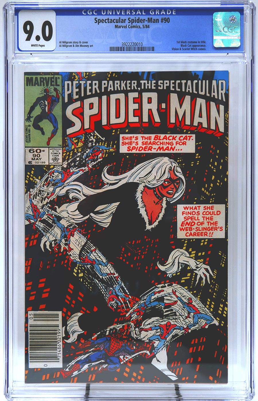 Spectacular Spider-Man #90 Cover B Newsstand Edition CGC 9.0