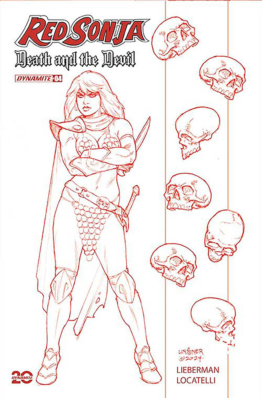 Red Sonja Death And The Devil #4 Cover L Incentive Joseph Michael Linsner Red Line Art Cover