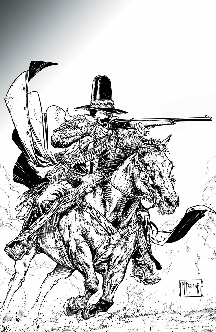 Deadly Tales Of The Gunslinger Spawn #1 Cover D Incentive Todd McFarlane Black & White Virgin Cover