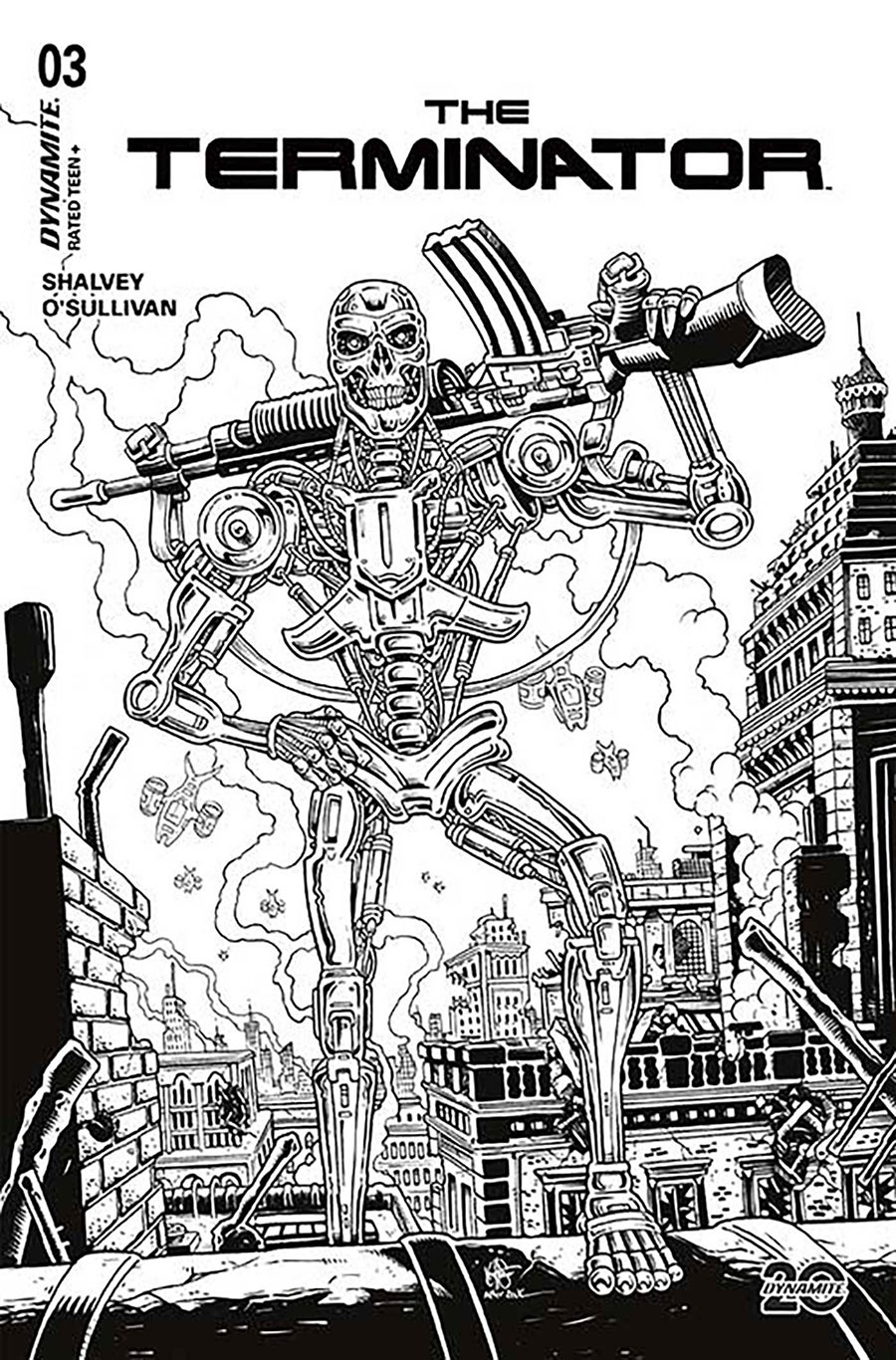 Terminator Vol 4 #3 Cover R Incentive Ken Haeser Black & White Cover