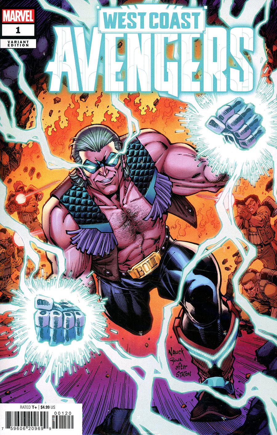 West Coast Avengers Vol 4 #1 Cover N Incentive Todd Nauck Blue Bolt Surprise Variant Cover