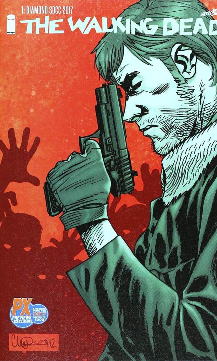 Walking Dead #1 Cover Z-Z-L Diamond SDCC 2017 Previews Exclusive Variant Cover