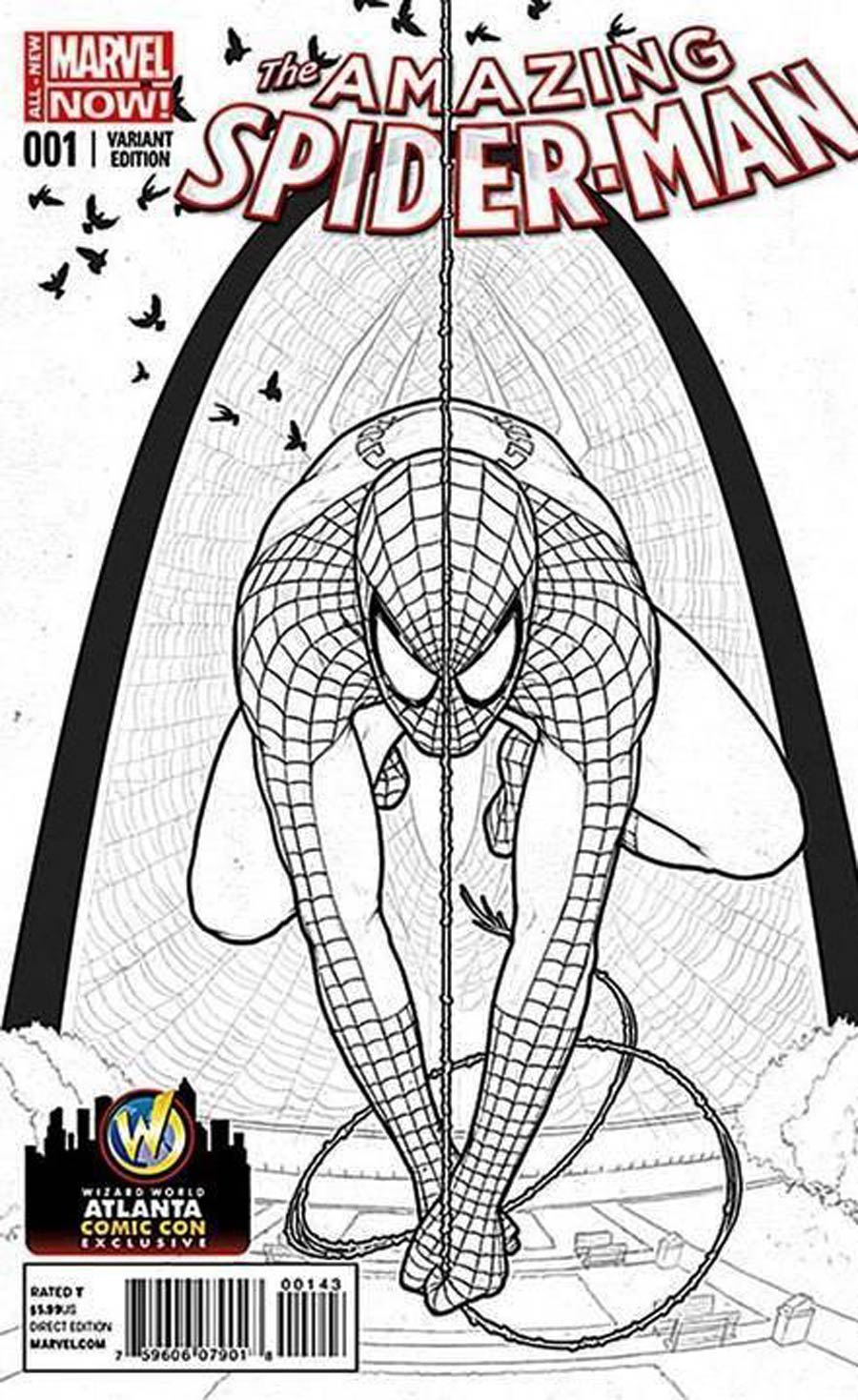 Amazing Spider-Man vol 3 #1 Cover Z-R Wizard World Atlanta Sketch Variant Cover